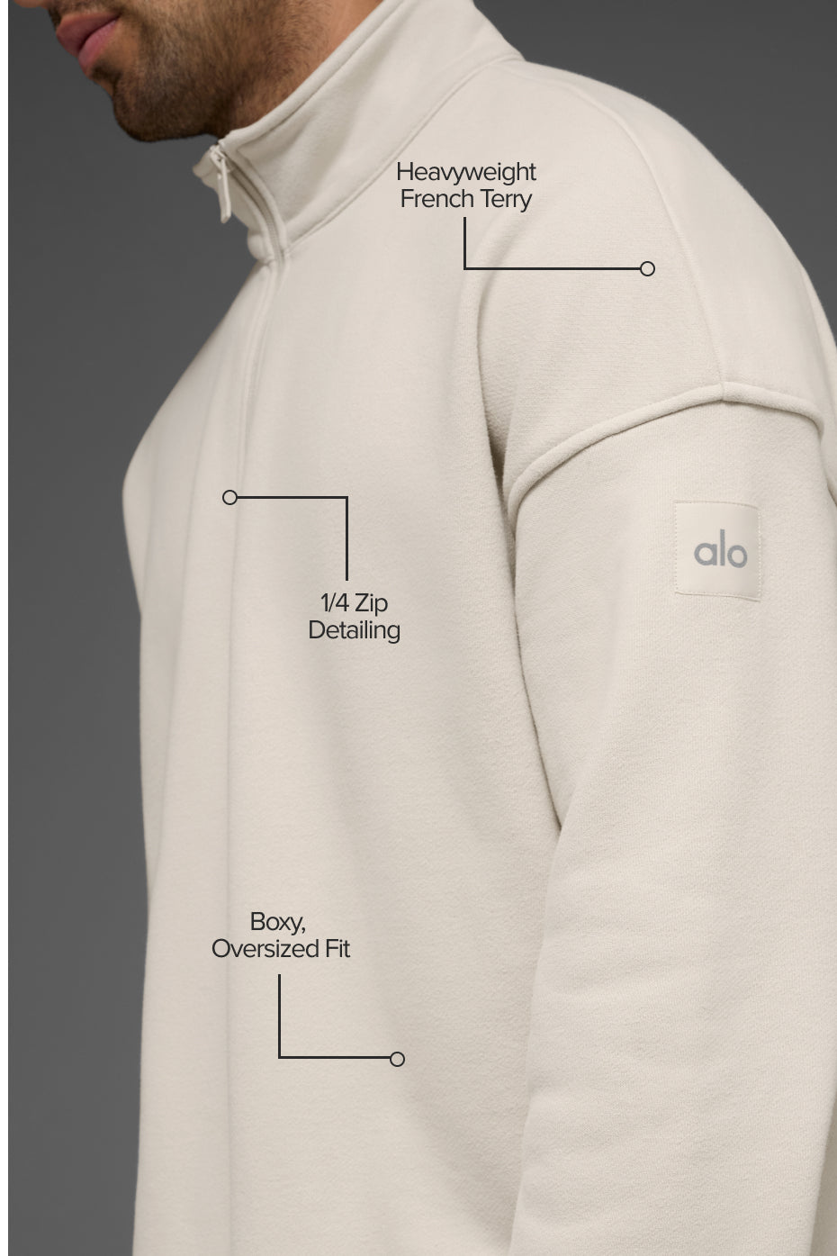 Renown Heavy Weight 1/4 Zip - Bone