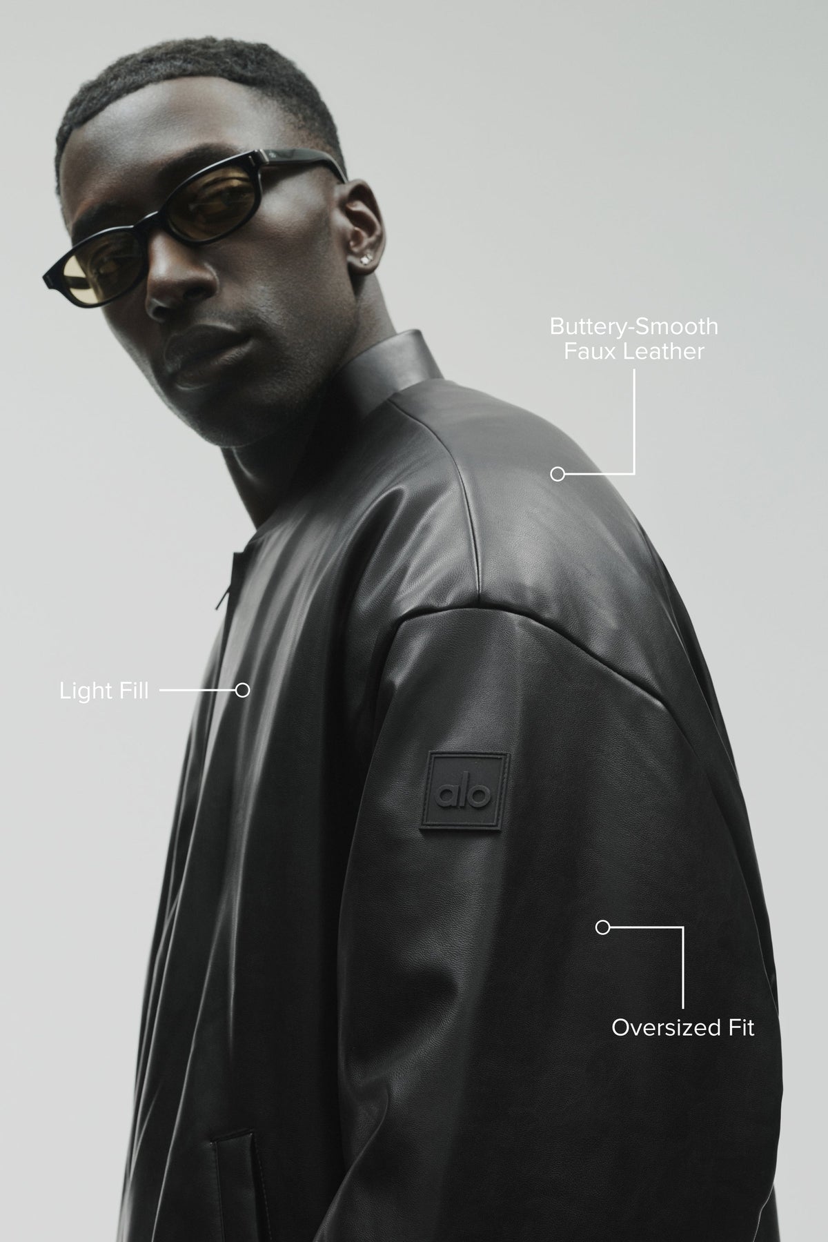 Faux Leather Premier Bomber - Black