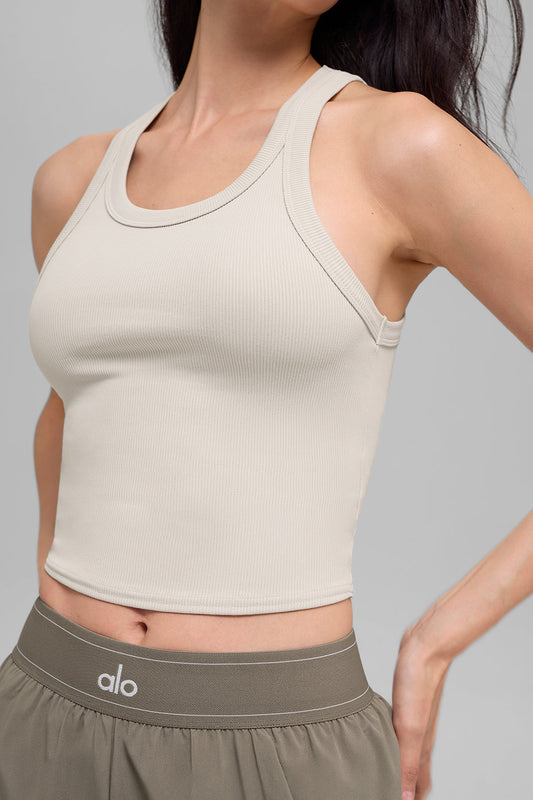 Goddess Ribbed Go-To Tank - Bone