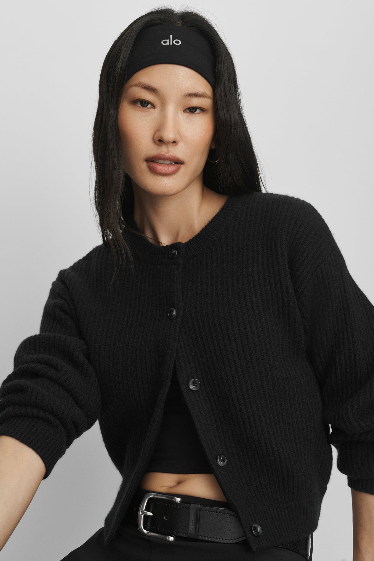 Cashmere Wool Harmony Cardigan - Black