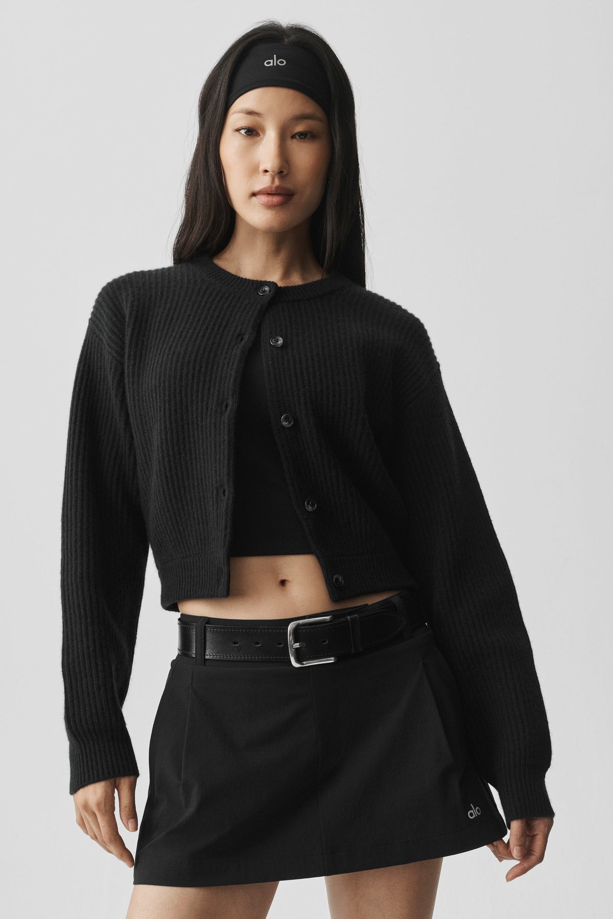 Cashmere Wool Harmony Cardigan - Black