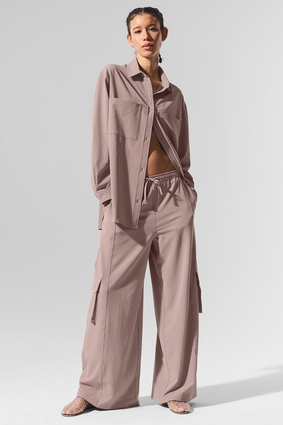 Dreamscape Button Down Long Sleeve - Taupe