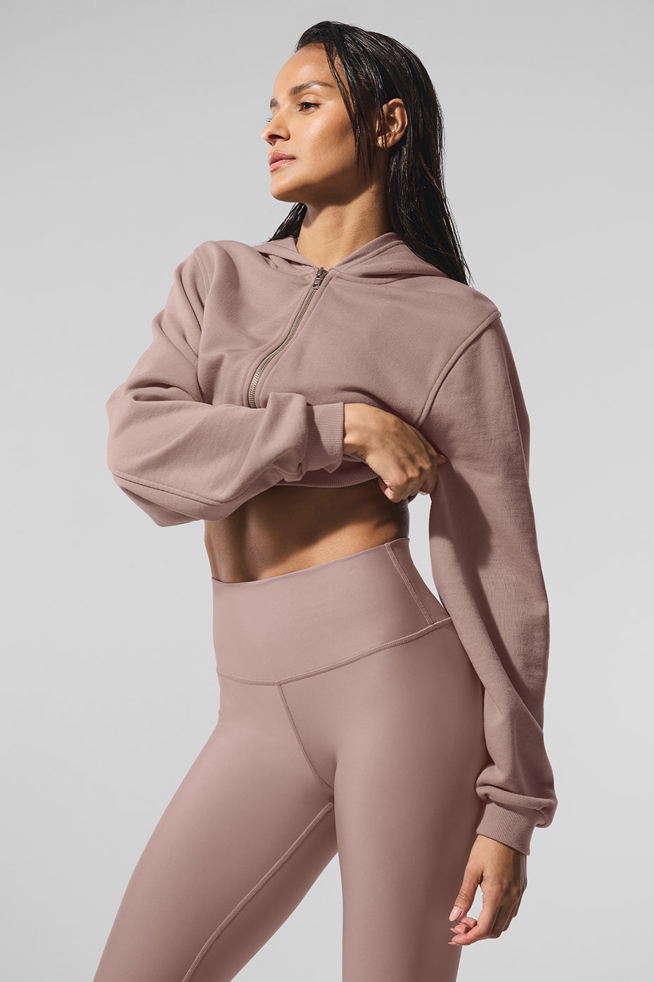 Sweet Escape Zip Up Hoodie - Taupe