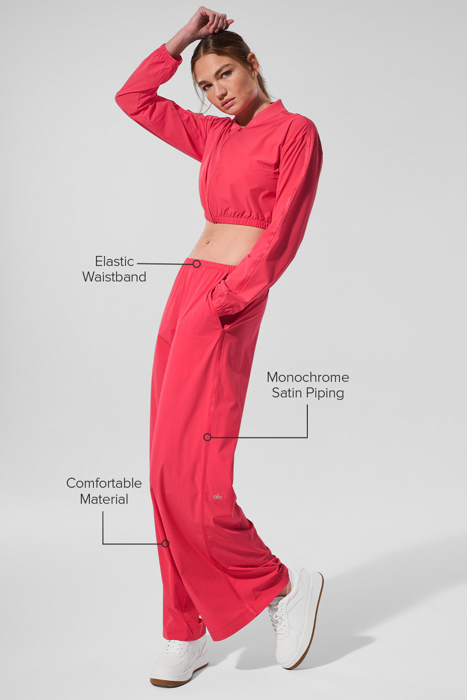 AloBreezy Wide Leg Pant (Long) - Candy Red