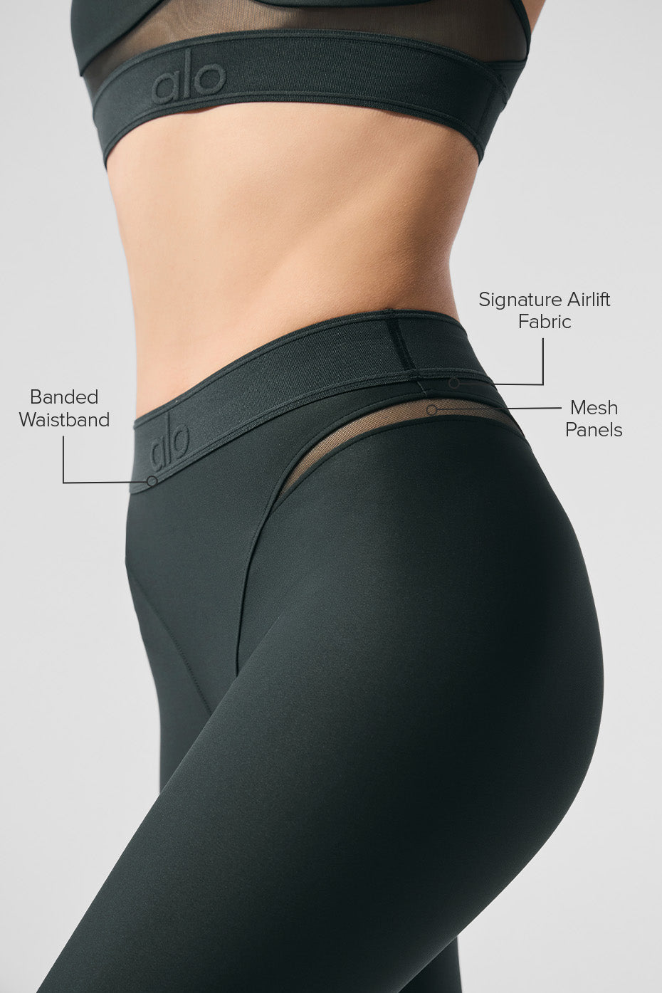 Airlift High-Waist 7/8 Rebel Legging - Charcoal Green